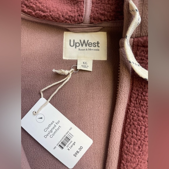 Brandnew Upwest Old Rose Fleece Hoodie Jacket Y7-36 - Picture 5 of 7